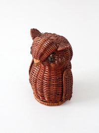 vintage wicker owl basket
