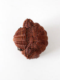 vintage wicker owl basket