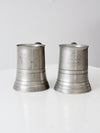 antique glass bottom pewter tankards pair