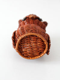 vintage wicker owl basket