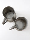 antique glass bottom pewter tankards pair