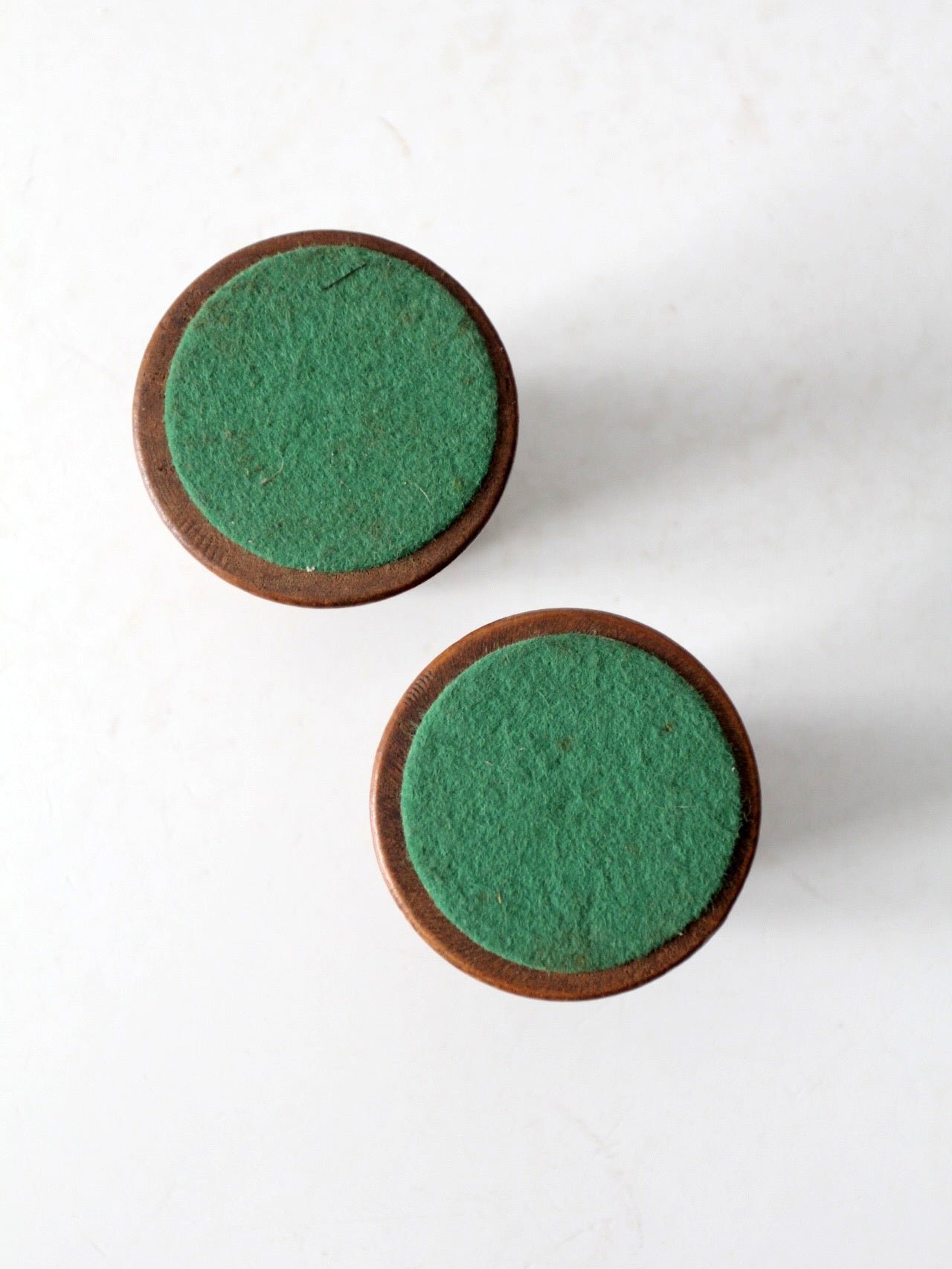 vintage wooden candlestick holders pair