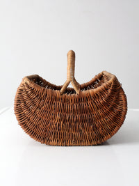 vintage wicker gathering basket