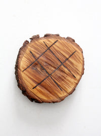 vintage rustic wood slice tic tac toe board