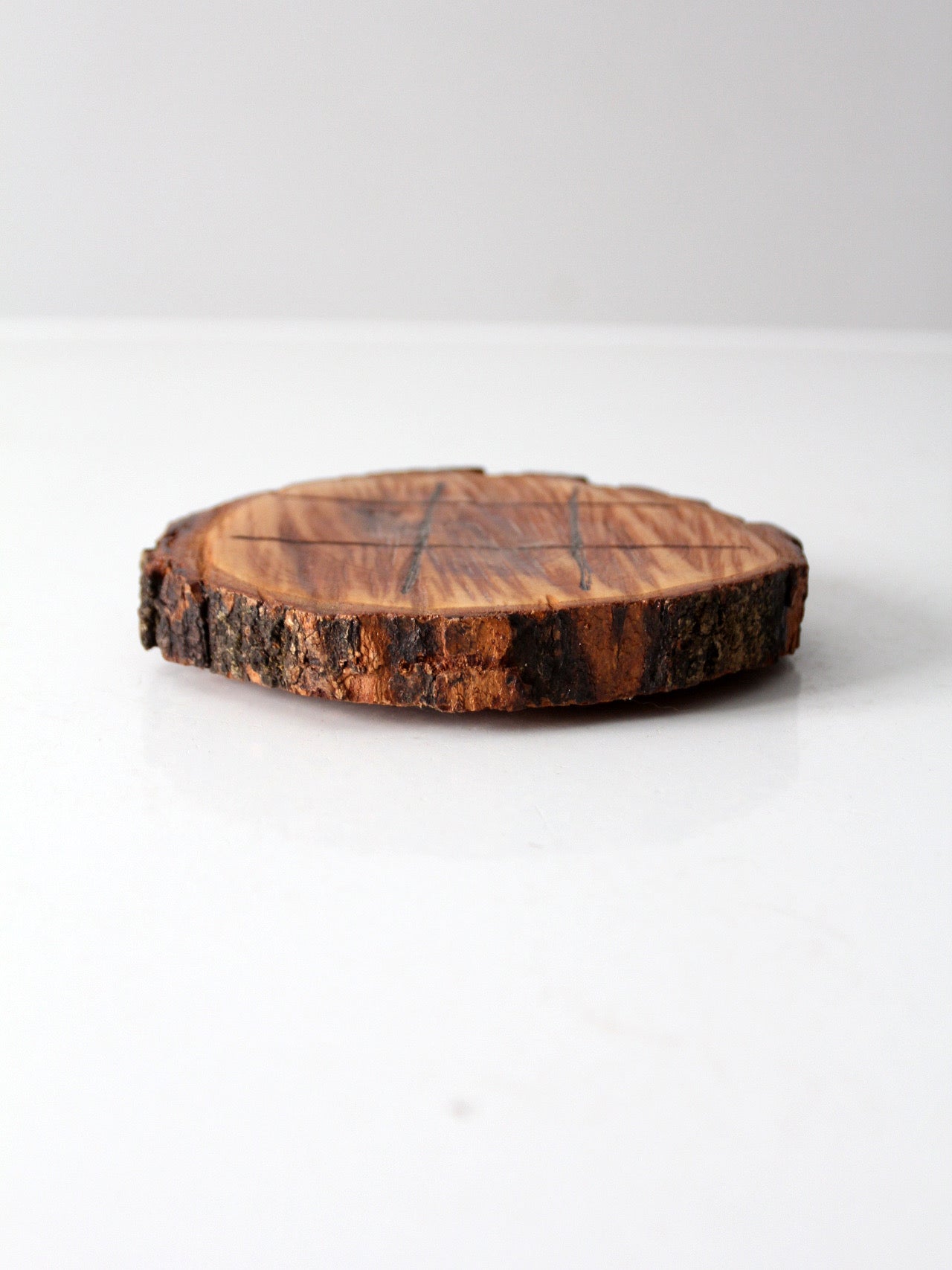 vintage rustic wood slice tic tac toe board