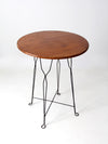 antique wrought iron and wood bistro table