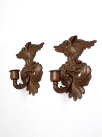 pair of vintage Federal Revival eagle wall candle sconces