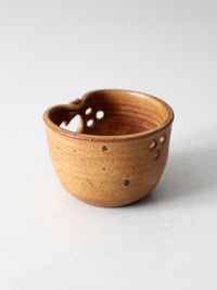 vintage studio pottery heart votive candle holder