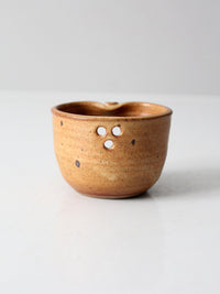 vintage studio pottery heart votive candle holder