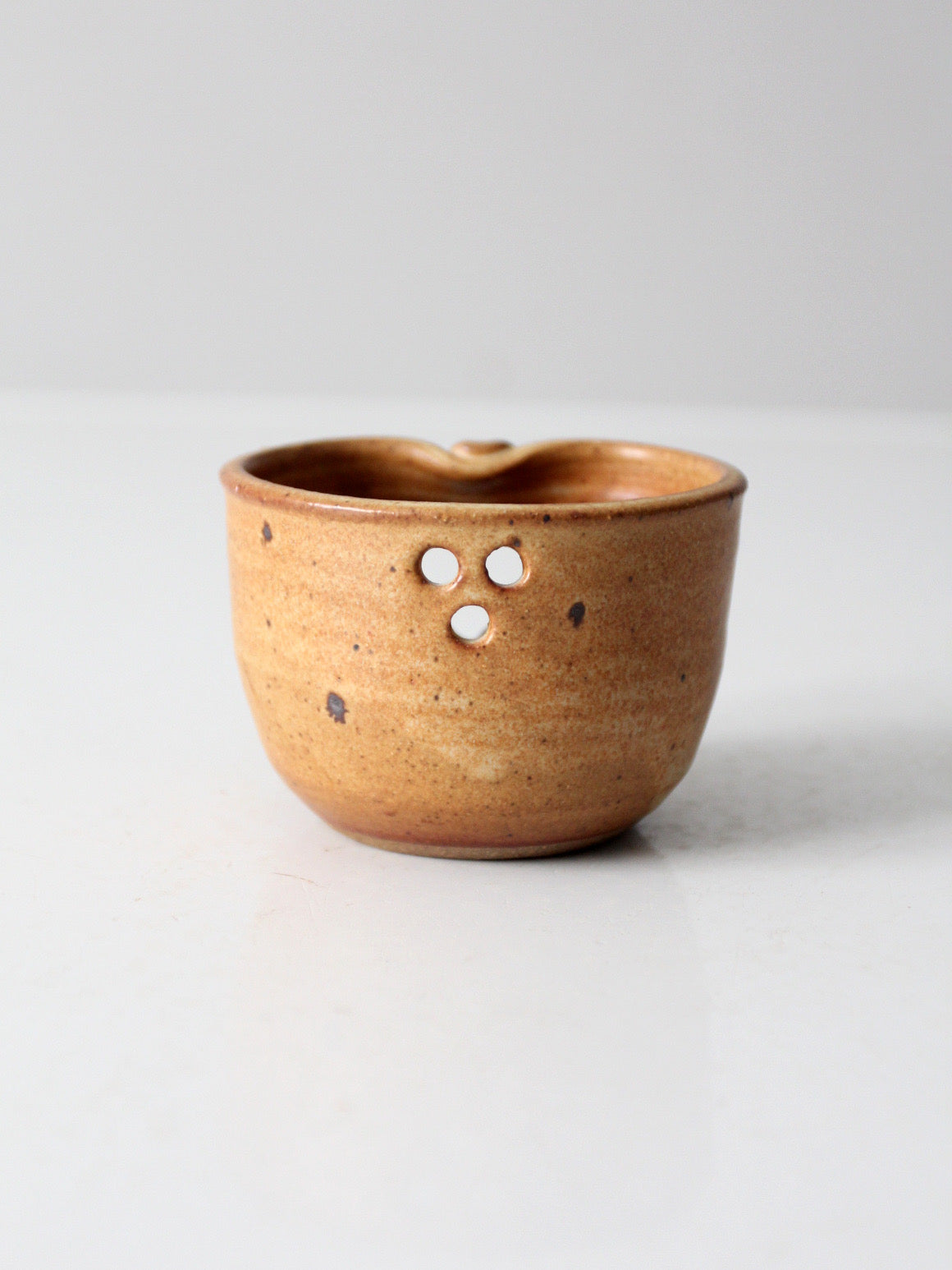 vintage studio pottery heart votive candle holder