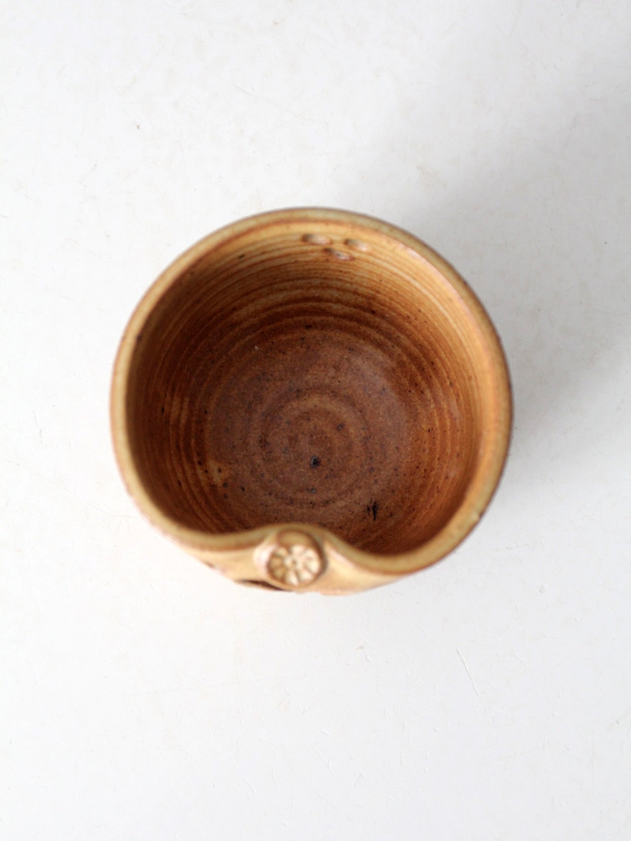 vintage studio pottery heart votive candle holder