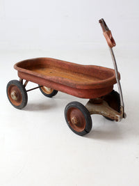 vintage red metal wagon