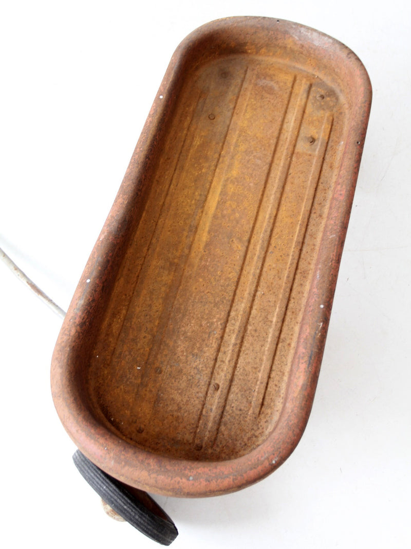 vintage red metal wagon