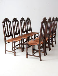 antique rush seat dining chairs set of 8