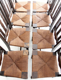 antique rush seat dining chairs set of 8
