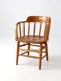 vintage oak captain's chair