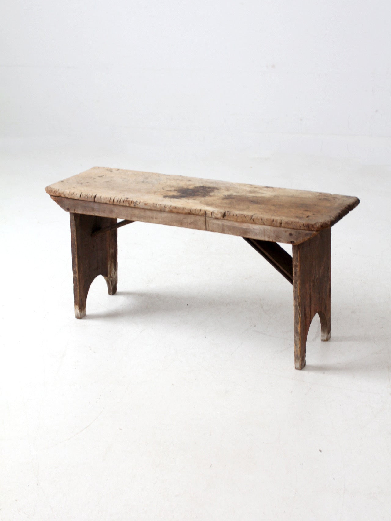 antique wooden farmhouse bench