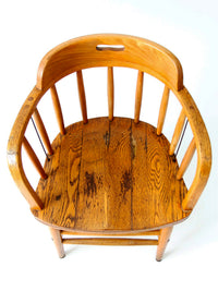 vintage oak captain's chair