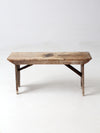 antique wooden farmhouse bench