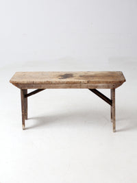 antique wooden farmhouse bench