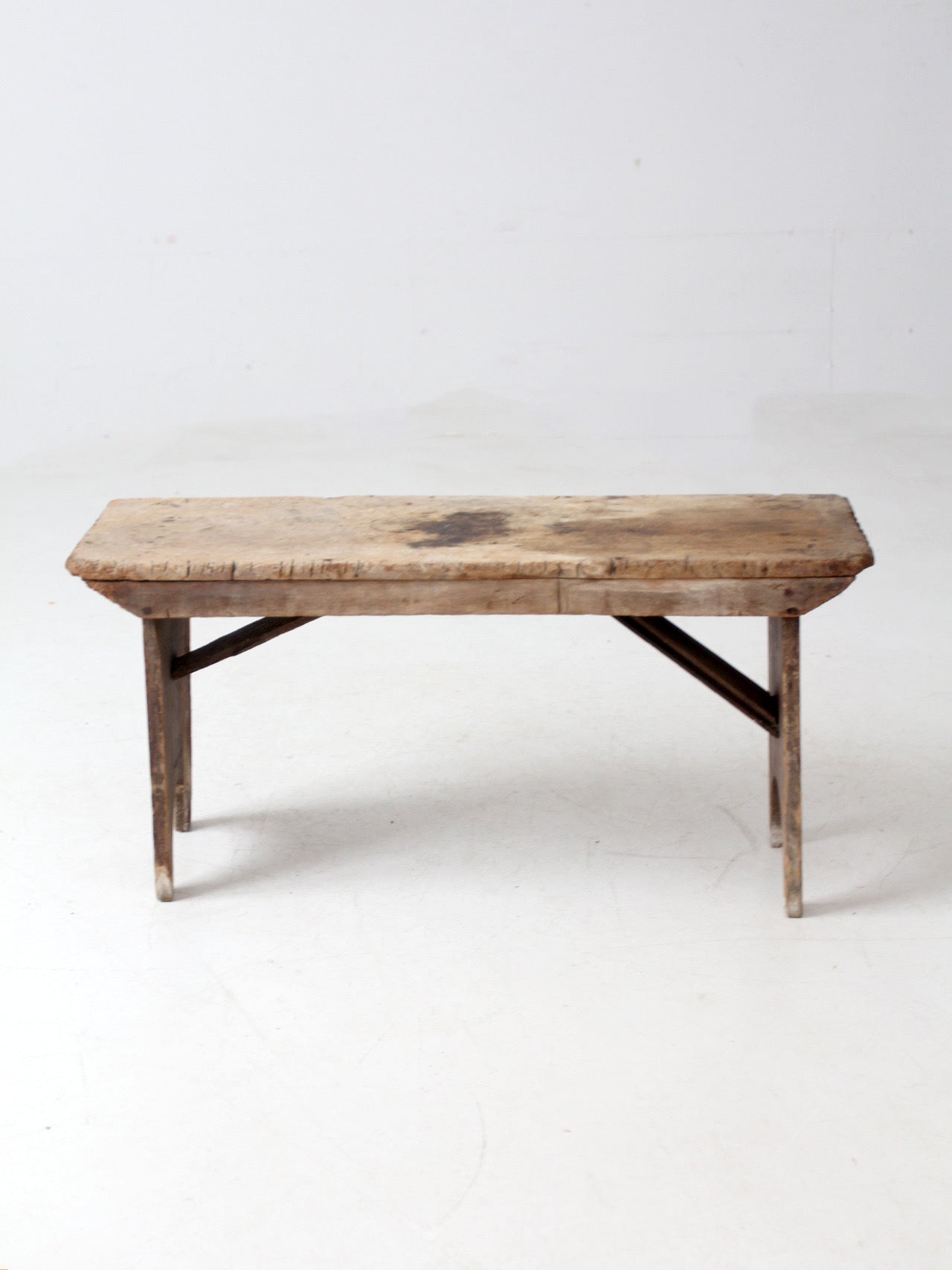 antique wooden farmhouse bench