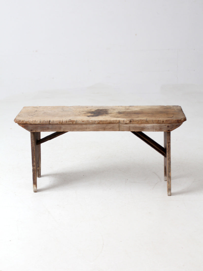 antique wooden farmhouse bench