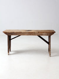 antique wooden farmhouse bench