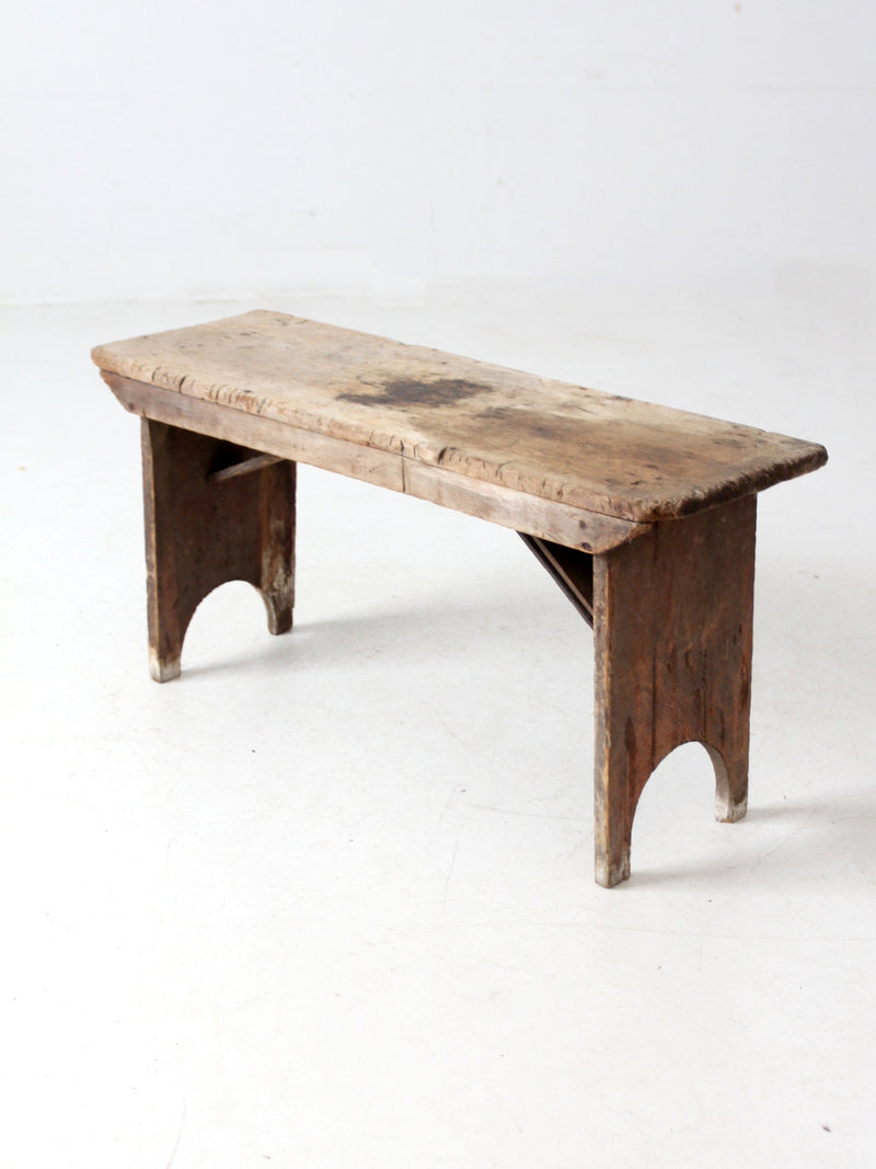 antique wooden farmhouse bench