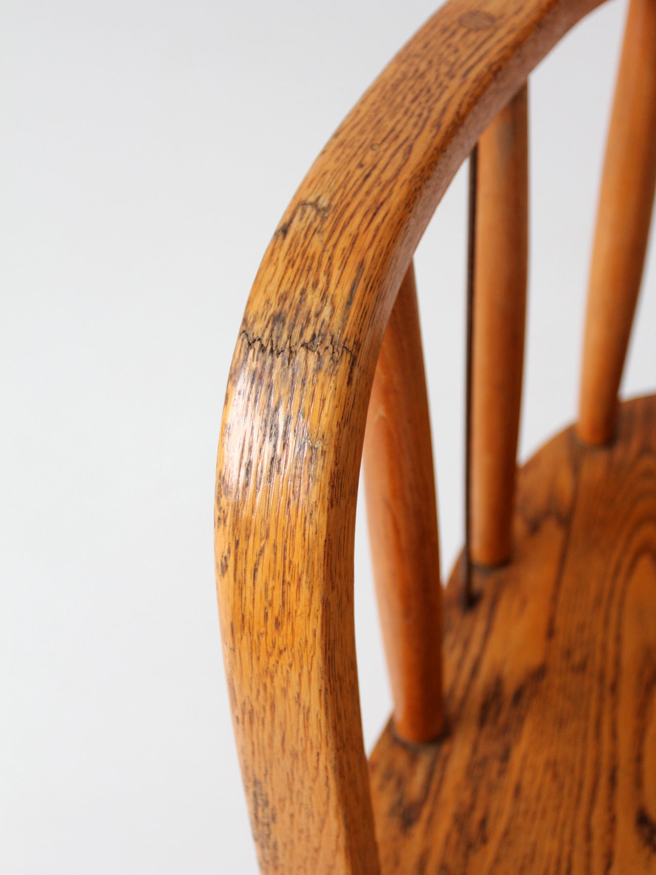 vintage oak captain's chair
