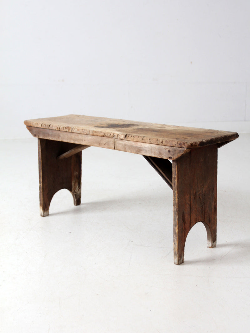 antique wooden farmhouse bench