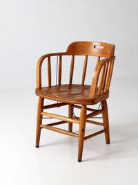 vintage oak captain's chair