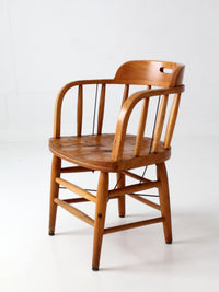 vintage oak captain's chair