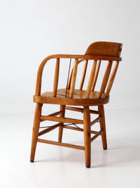 vintage oak captain's chair