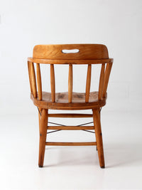 vintage oak captain's chair