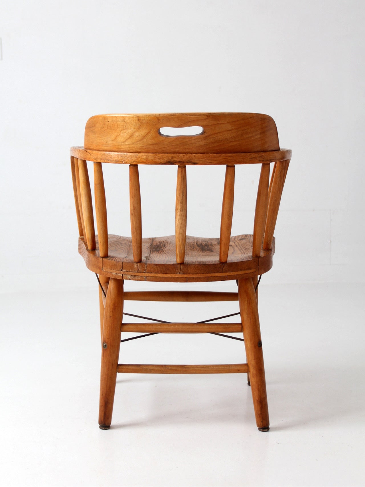 vintage oak captain's chair
