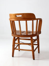 vintage oak captain's chair
