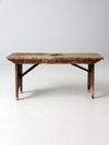 antique wooden farmhouse bench