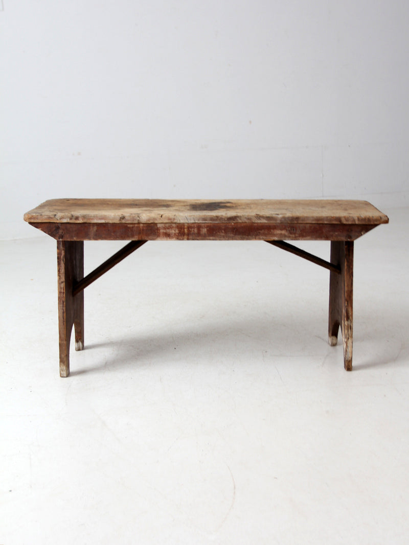 antique wooden farmhouse bench