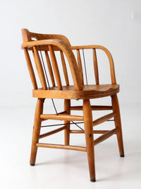 vintage oak captain's chair