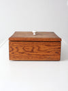 vintage oak wood storage box