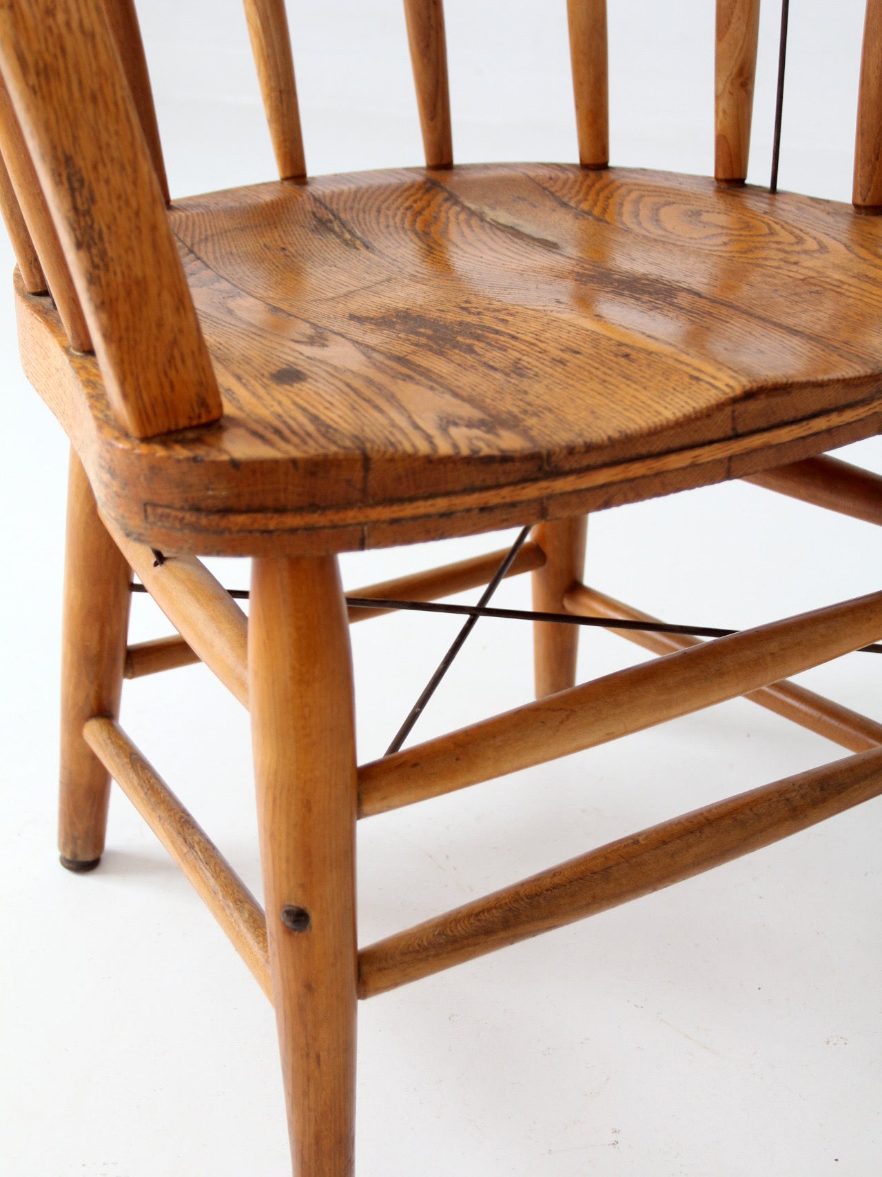 vintage oak captain's chair