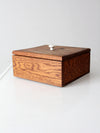 vintage oak wood storage box
