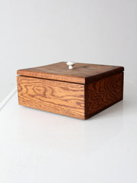 vintage oak wood storage box