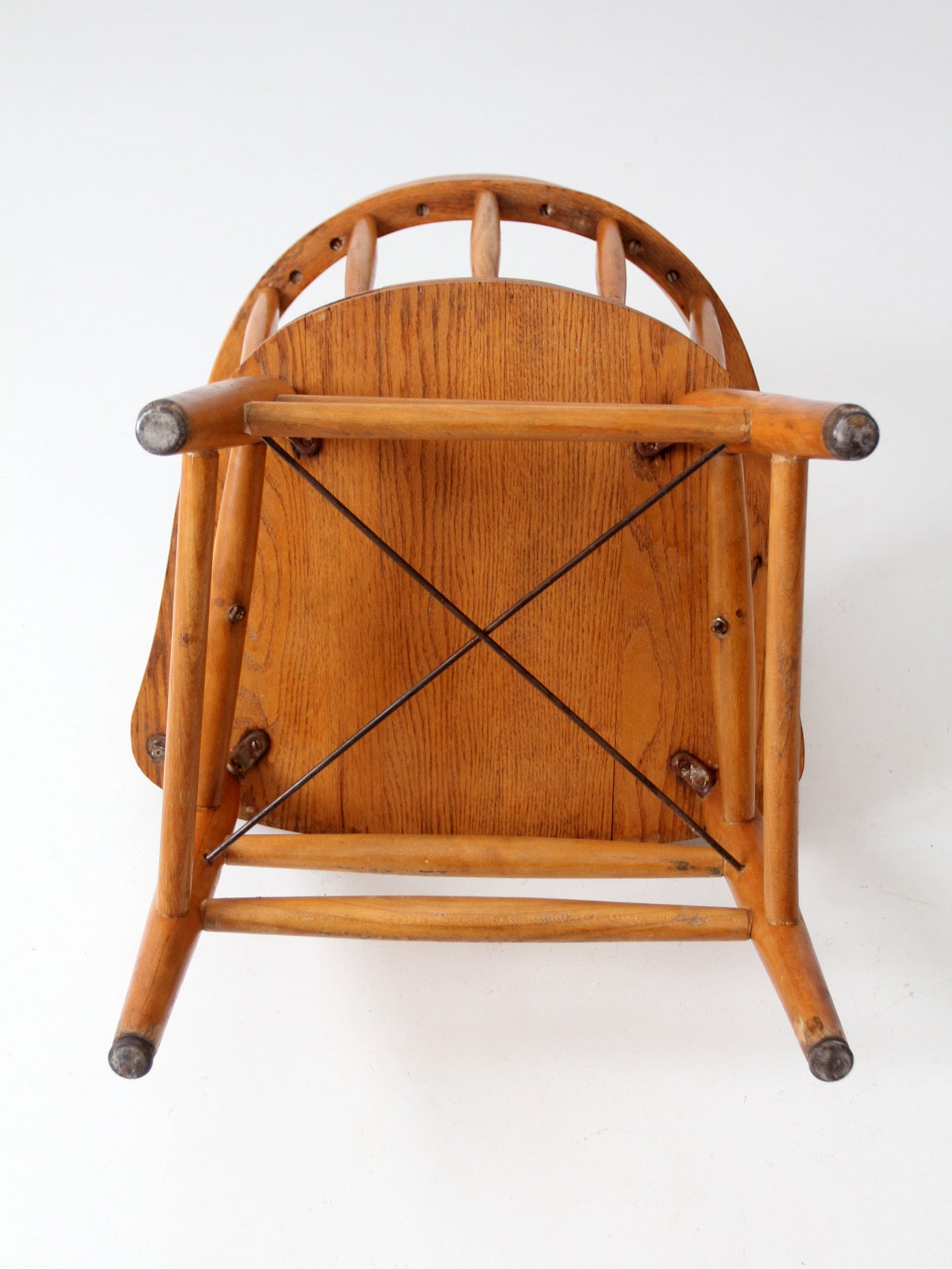 vintage oak captain's chair