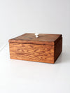 vintage oak wood storage box