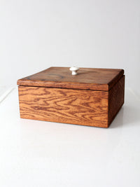vintage oak wood storage box