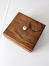 vintage oak wood storage box