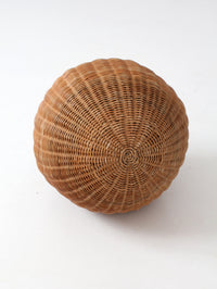 vintage wicker orb sculpture