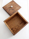 vintage oak wood storage box