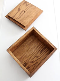vintage oak wood storage box